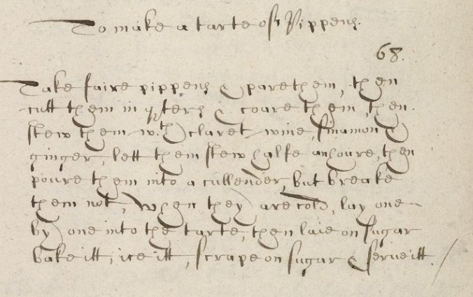 recipe in original manuscript